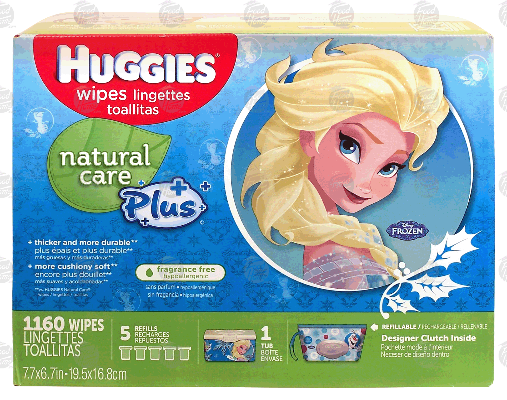 Huggies natural care wet wipes, 1 tub, 5 refills, 1 pouch, fragrance free Full-Size Picture